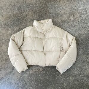 Zara Cropped Puffy Bomber Jacket